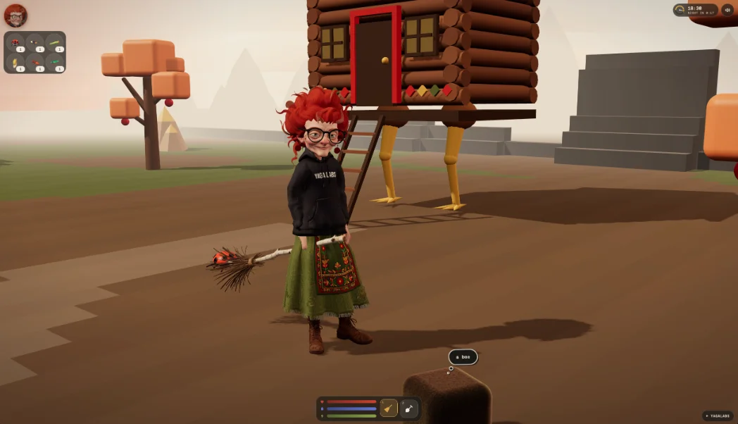 Yaga game: the witch's hut on chicken legs in her 3D farm